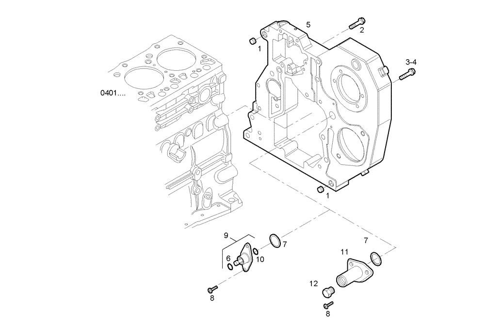 Схема запчастей Case F4GE9454K J604 - (0432.007) - REAR C.CASE COVER 