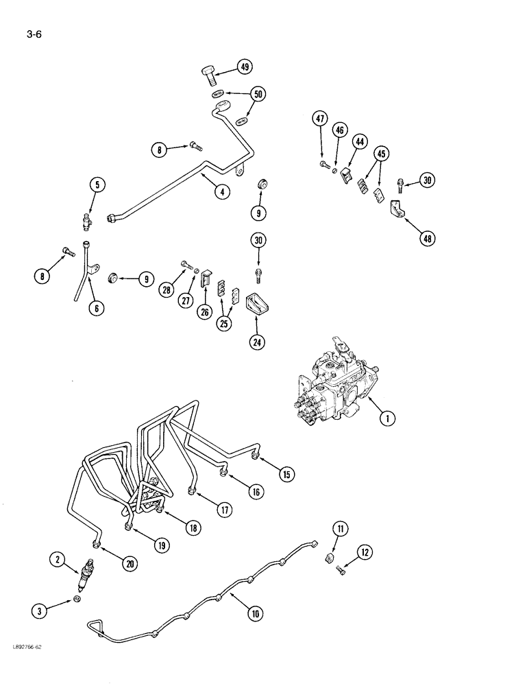 Схема запчастей Case 780D - (3-06) - FUEL INJECTION SYSTEM, 6T-590 ENGINE (03) - FUEL SYSTEM