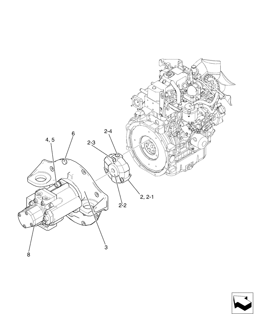 Схема запчастей Case CX36B - (01-027[01]) - POWER TAKE-OFF ASSY - COOLER (35) - HYDRAULIC SYSTEMS