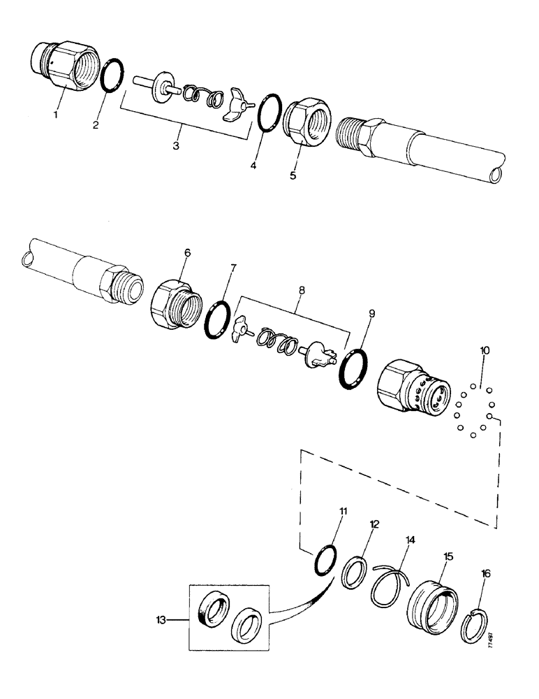 Схема запчастей Case 850 - (L08-1) - HYDRAULIC COUPLINGS (07) - HYDRAULIC SYSTEM