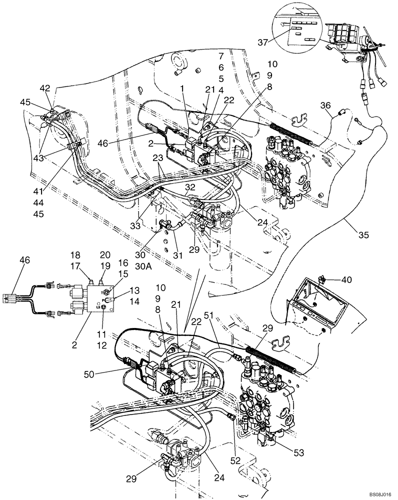 Схема запчастей Case 570MXT - (08-08A) - HYDRAULICS - COUPLER, LOADER TOOL QUICK (MODELS WITH HUSCO LOADER VALVE) (08) - HYDRAULICS