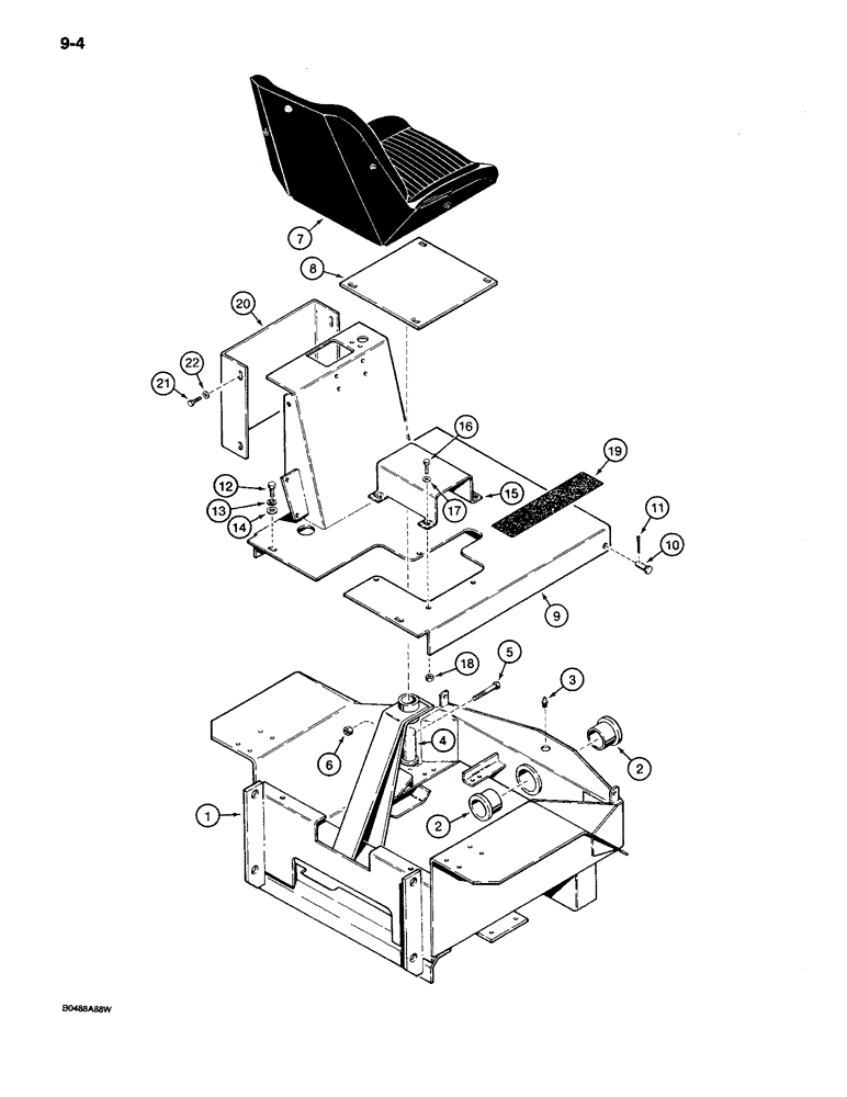 Схема запчастей Case MAXI-SNEAKER C - (9-04) - REAR FRAME AND FLOOR PLATES, USED ON MODELS PRIOR TO P.I.N. JAF0021856 (09) - CHASSIS/ATTACHMENTS