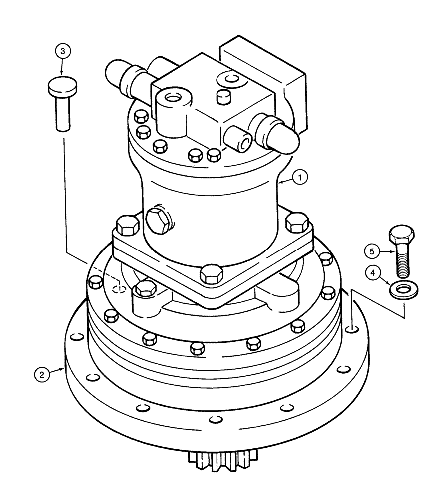 Схема запчастей Case 9040 - (8-68) - SWING MOTOR AND MOUNTING (08) - HYDRAULICS