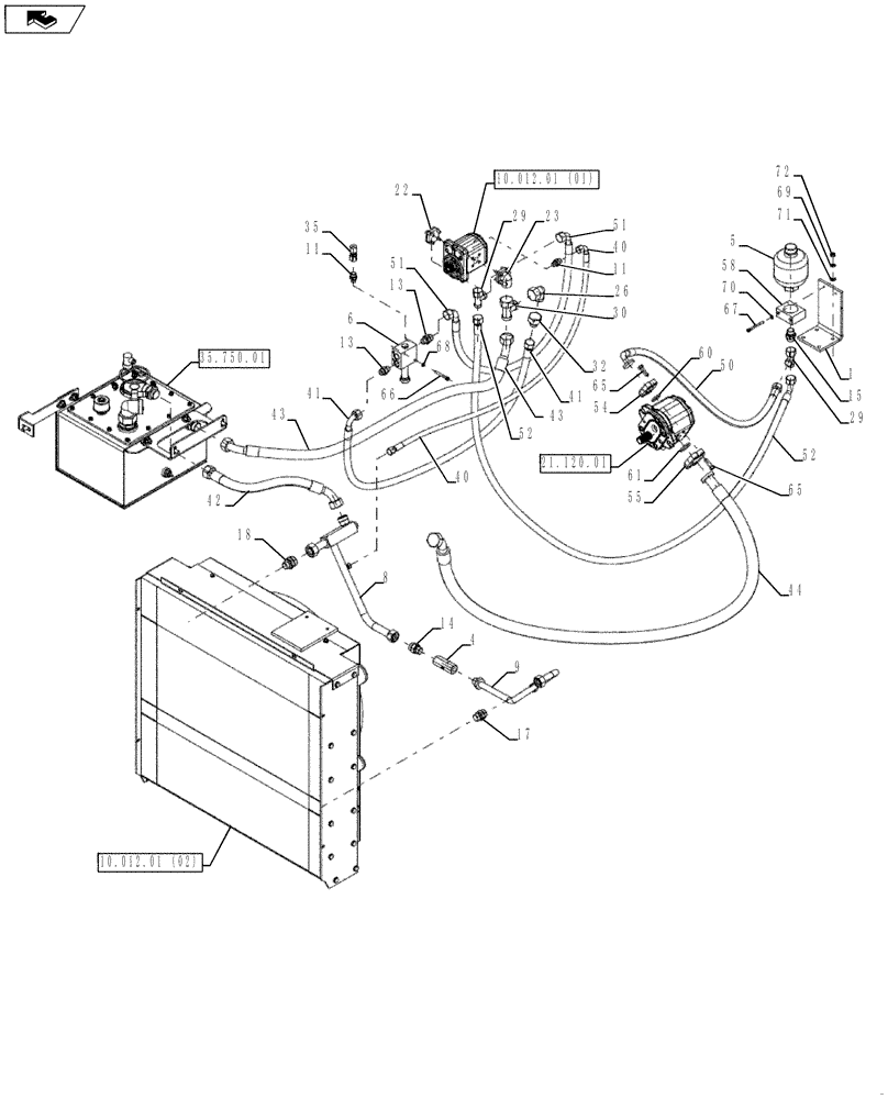 Схема запчастей Case PT240 - (35.700.01) - HYDRAULIC PUMP (GROUP 368-ND144879) (35) - HYDRAULIC SYSTEMS