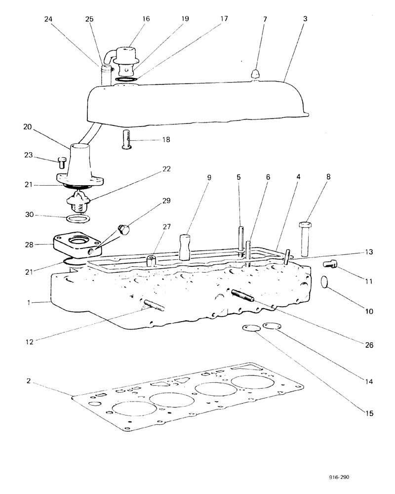 Схема запчастей Case 580F - (012) - ENGINE CYLINDER HEAD (10) - ENGINE