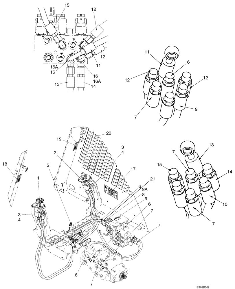 Схема запчастей Case 450CT - (06-01) - JOYSTICK CONTROL PLUMBING, H PATTERN (PILOT CONTROL) (06) - POWER TRAIN