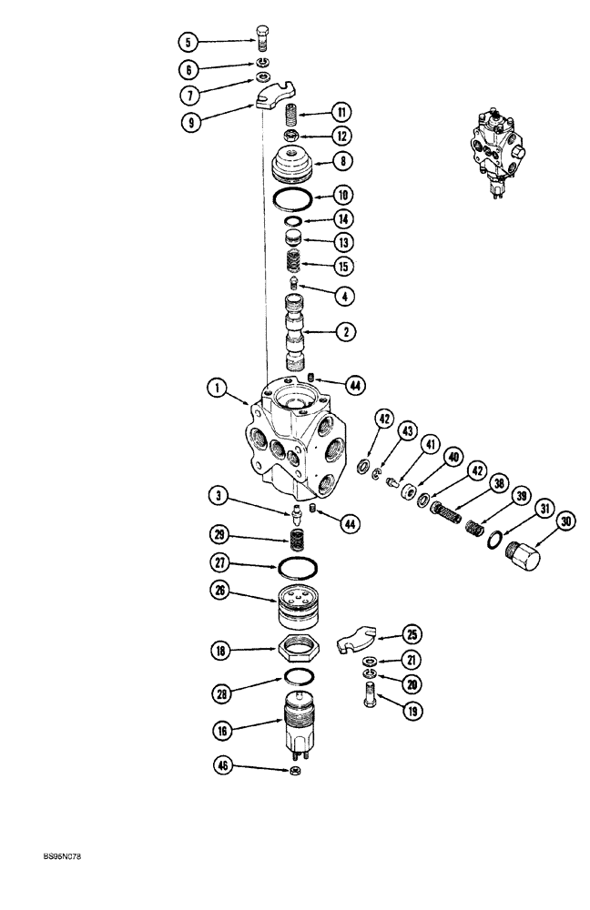 Схема запчастей Case 760 - (05-034) - REAR STEERING CONTROL VALVE, A185417 AND A145924 (41) - STEERING