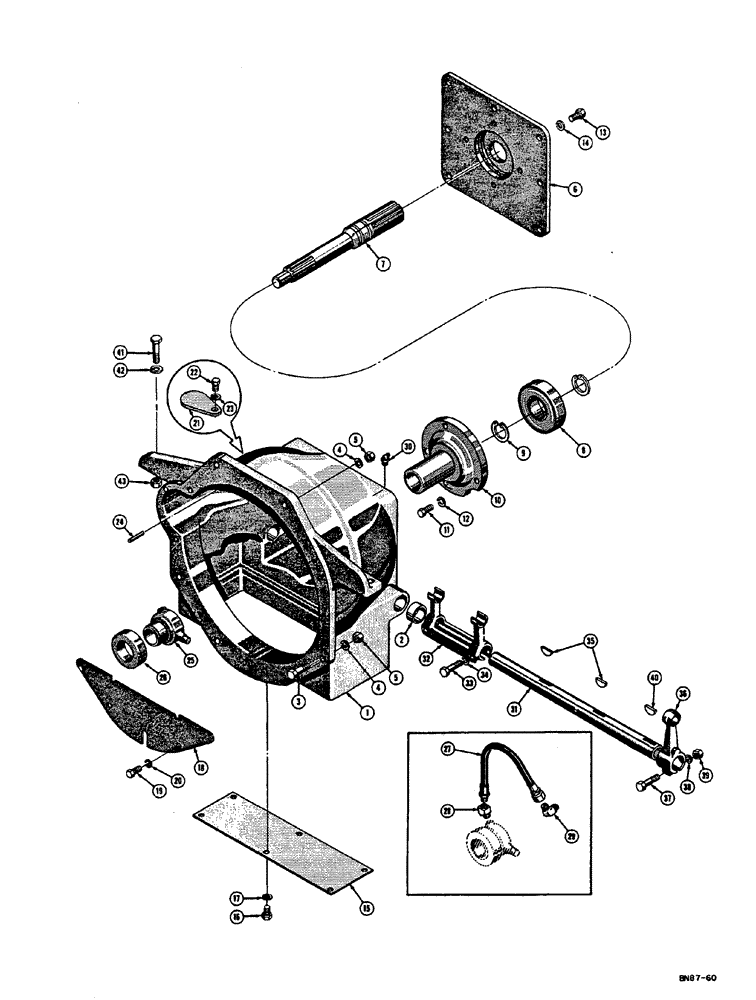 Схема запчастей Case 310E - (043) - CLUTCH HOUSING (03) - TRANSMISSION