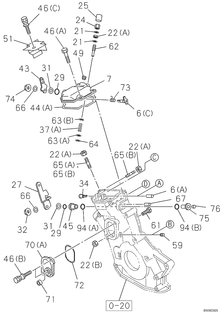 Схема запчастей Case CX75SR - (02-27) - ENGINE FLYWHEEL HOUSING (02) - ENGINE