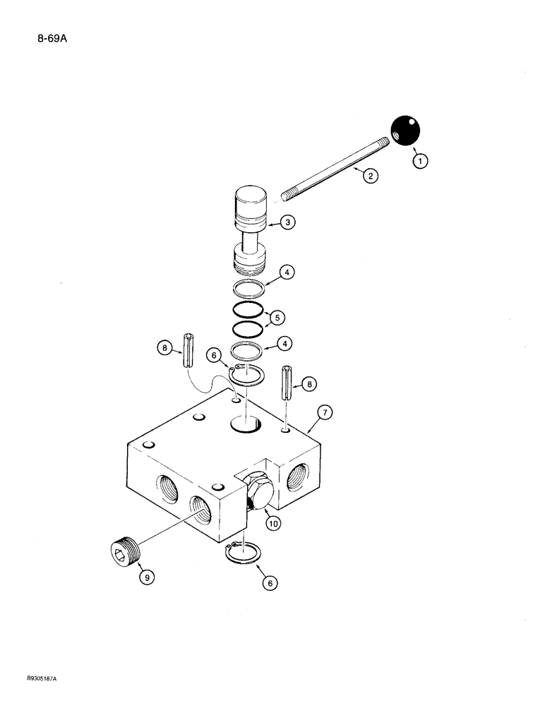 Схема запчастей Case 360 - (8-69A) - PLOW AND REAR ATTACHMENT AUXILIARY HYDRAULICS - CONTROL VALVE (08) - HYDRAULICS