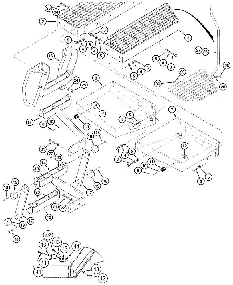 Схема запчастей Case 921C - (09-27) - FENDERS, REAR - STEPS (09) - CHASSIS