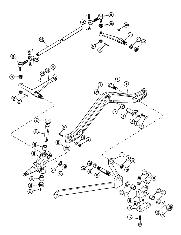 Схема запчастей Case 500 - (102) - REAR AXLE, SPINDLES AND TIE RODS (05) - UPPERSTRUCTURE CHASSIS