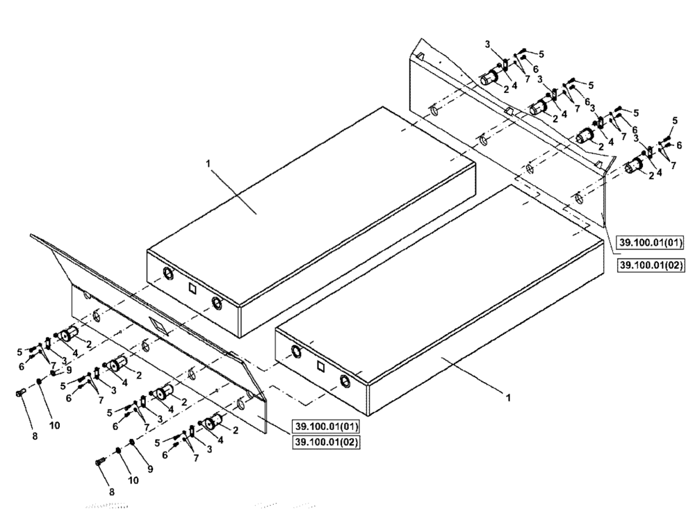 Схема запчастей Case PT240 - (37.140.01) - EXTRA COUNTER WIEGHT-OPTIONAL (GROUP 582 & 583-ND145287) (37) - HITCHES, DRAWBARS & IMPLEMENT COUPLINGS