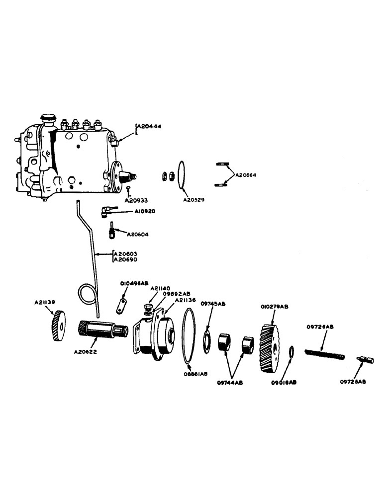 Схема запчастей Case W9 - (024) - DIESEL ENGINE, MULTI-PLUNGER FUEL PUMP SERIAL NO. 8143693 & AFTER (03) - FUEL SYSTEM