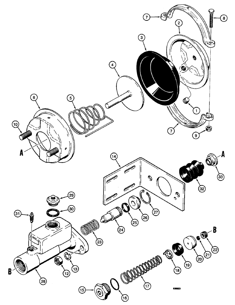 Схема запчастей Case W14 - (428) - L113007 BRAKE ACTUATOR (07) - BRAKES