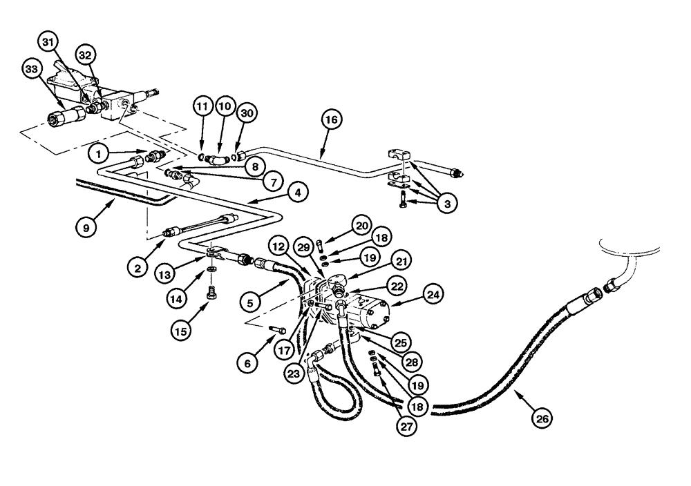 Схема запчастей Case 845 - (08.34[00]) - BRAKE AND STEERING - HYDRAULIC CIRCUIT (08) - HYDRAULICS