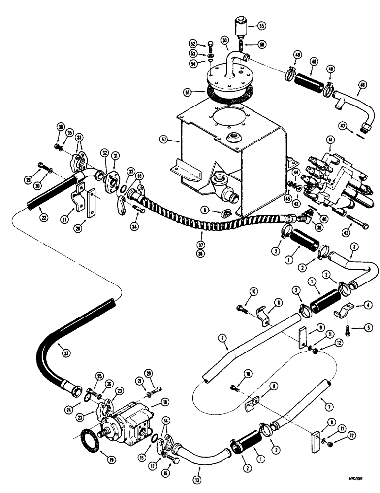 Схема запчастей Case W8C - (210) - LOADER HYDRAULICS, PUMP SUCTION AND PRESSURE LINE HYDRAULICS (08) - HYDRAULICS