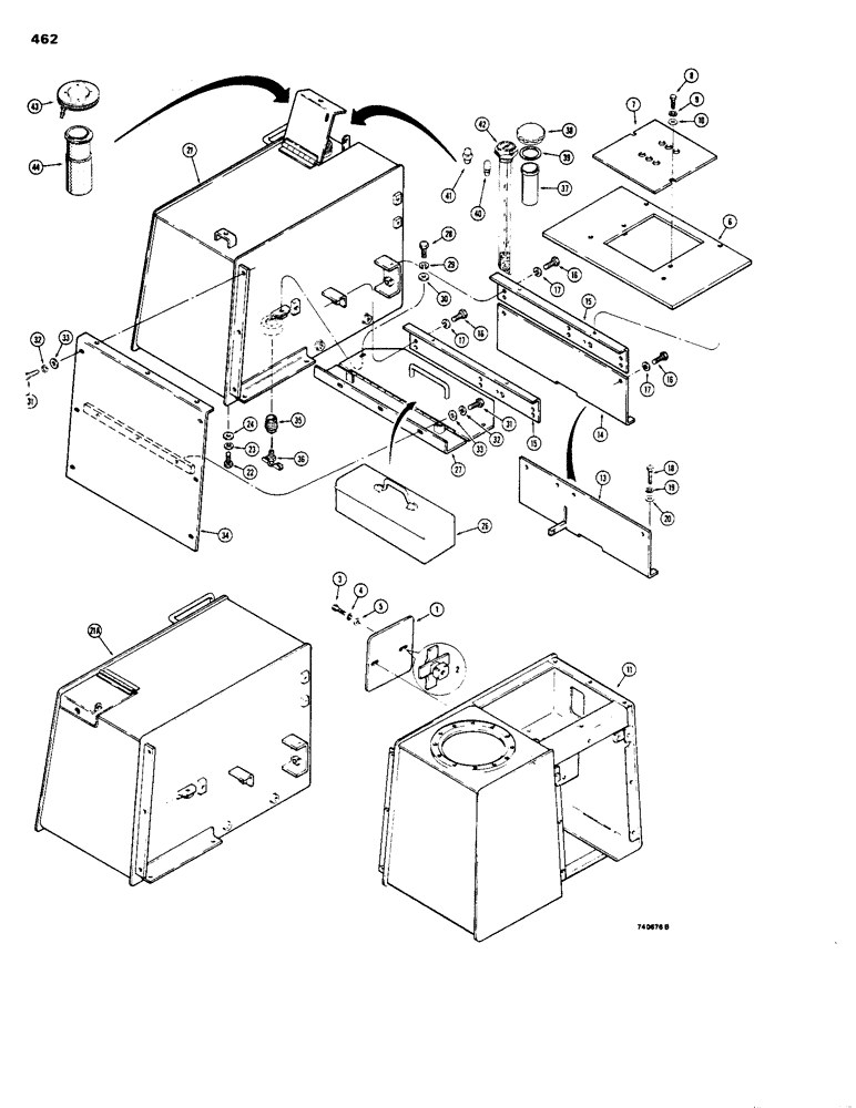 Схема запчастей Case 1150B - (462) - FUEL TANK, TOOL BOX AND PLATES (05) - UPPERSTRUCTURE CHASSIS