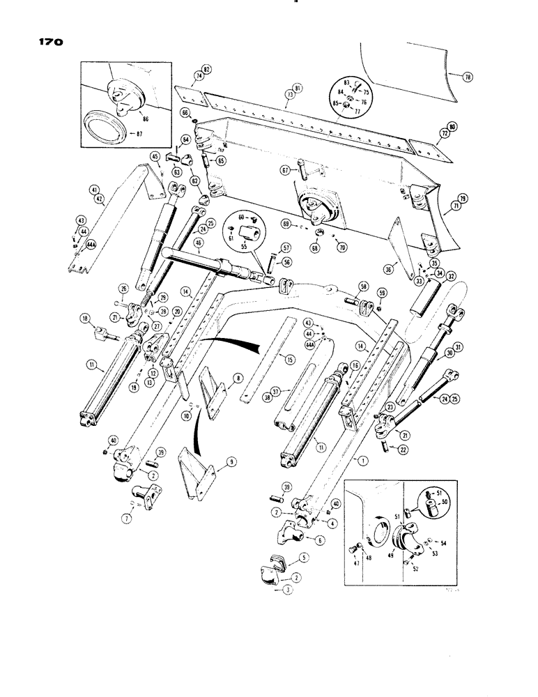 Схема запчастей Case 1150 - (170) - POWER ANGLE TILT DOZER-MECHANICAL (05) - UPPERSTRUCTURE CHASSIS