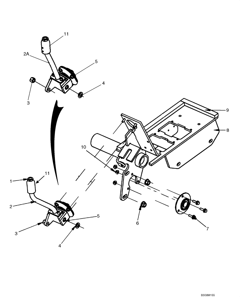 Схема запчастей Case 445 - (09-16) - LOADER AND GROUND DRIVE CONTROL - LH (09) - CHASSIS