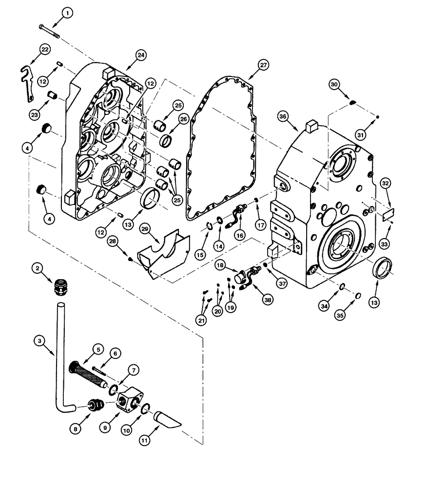 Схема запчастей Case 865 - (06.15[00]) - TRANSMISSION - MAIN HOUSING (06) - POWER TRAIN