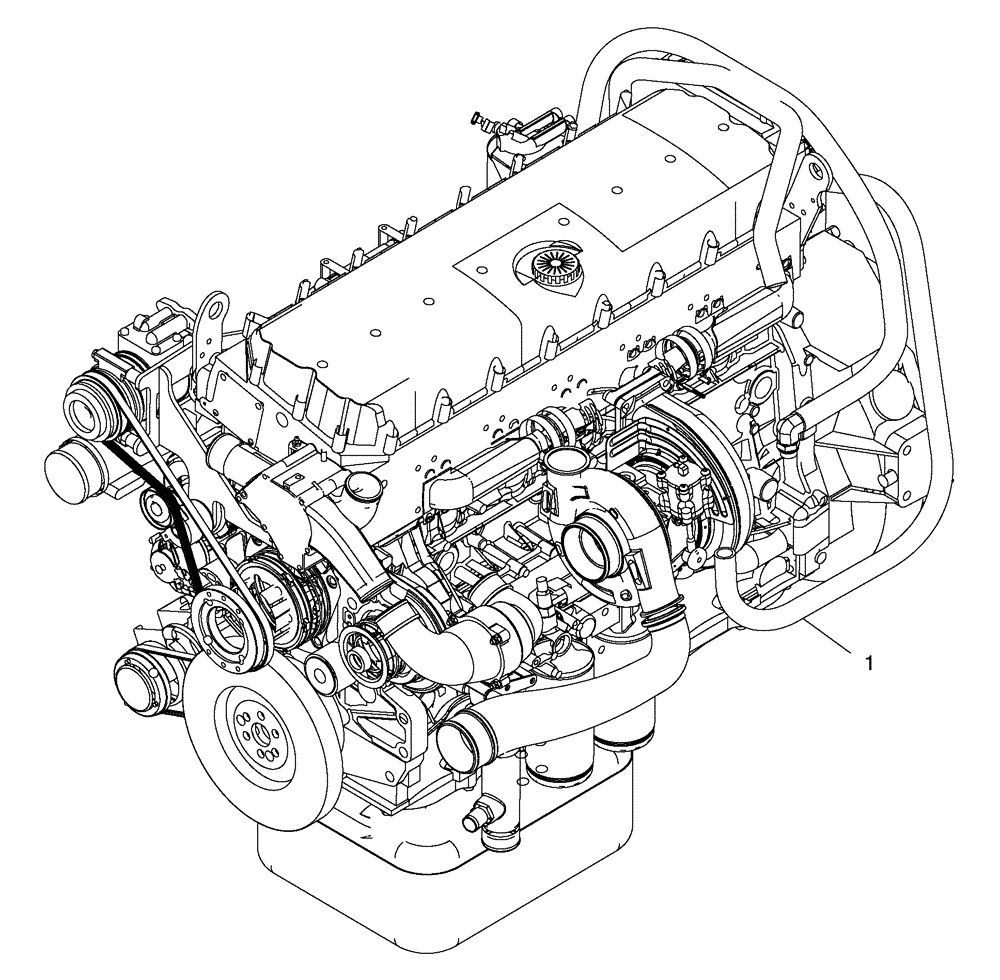 Схема запчастей Case 327B - (01A00000097[001]) - ENGINE ASSY (UNTIL P.I.N. HHD0327BN7PG56999) (504221450) (01) - ENGINE