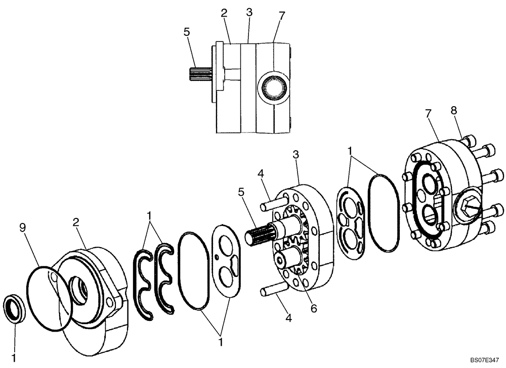 Схема запчастей Case 465 - (06-16) - GEAR PUMP (WITH HIGH FLOW) (06) - POWER TRAIN