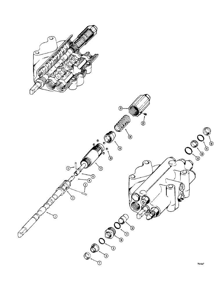 Схема запчастей Case 33 - (220) - LOADER CONTROL VALVE, LOADER LIFT SPOOLS, (D38572 AND D38573 LOADER VALVES ONLY) 