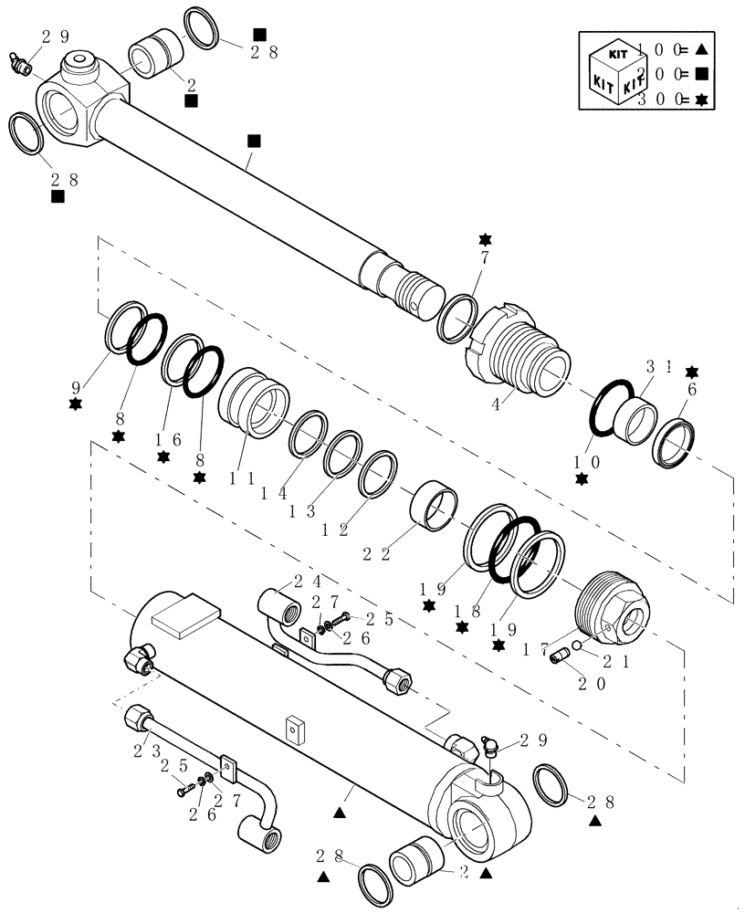 Схема запчастей Case CX27B - (2.010B[01]) - BOOM CYLINDER - CANOPY (02) - Section 2