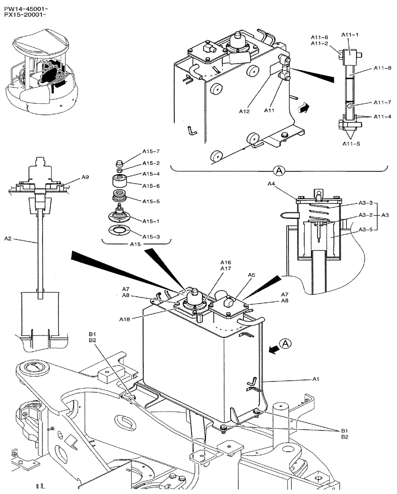 Схема запчастей Case CX31B - (01-014) - TANK ASSY, HYD (NIBBLER & BREAKER) (35) - HYDRAULIC SYSTEMS