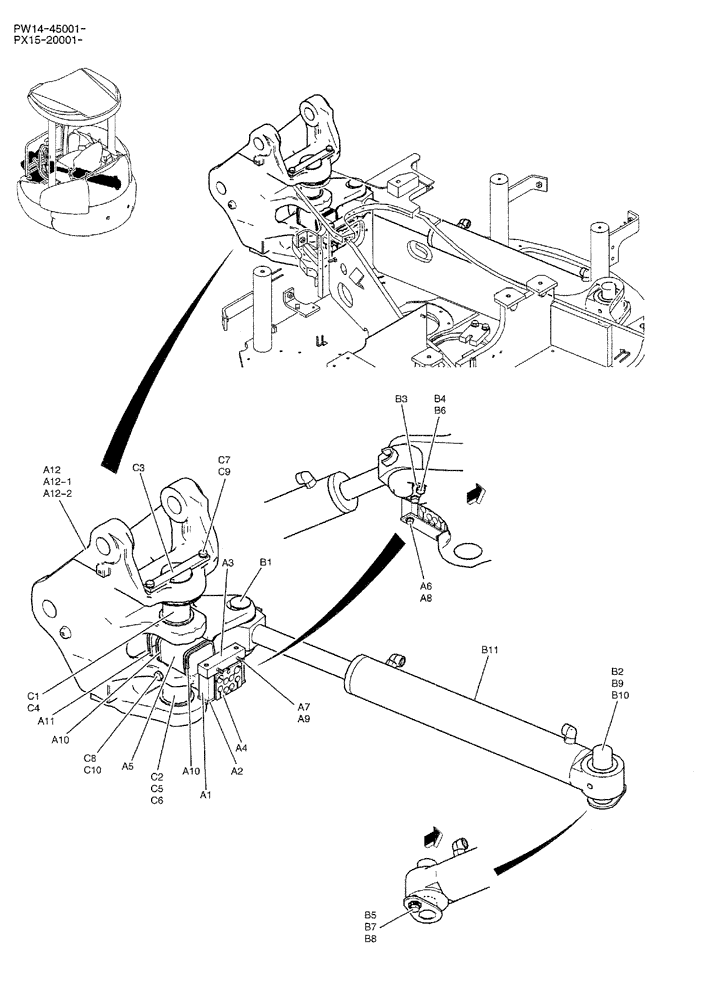 Схема запчастей Case CX36B - (01-003) - BRACKET ASSY, SWING (NIBBLER & BREAKER) (05) - SUPERSTRUCTURE