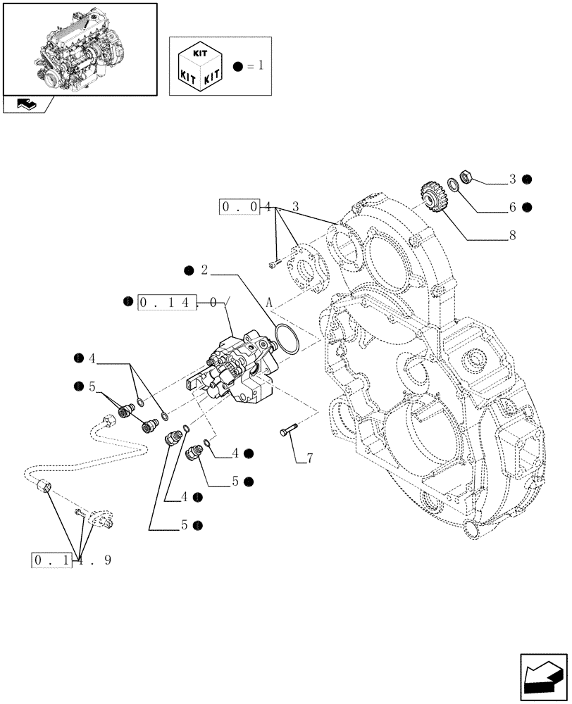 Схема запчастей Case F2CE9684H E003 - (0.14.0) - INJECTION PUMP (504129899) 