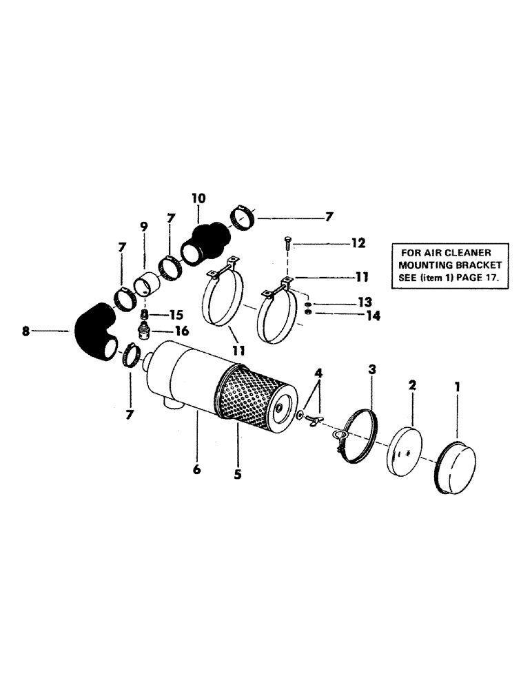 Схема запчастей Case 35EC - (021) - AIR CLEANER AND RELATED PARTS FOR: CASE 336BDT DIESEL ENGINE (01) - ENGINE