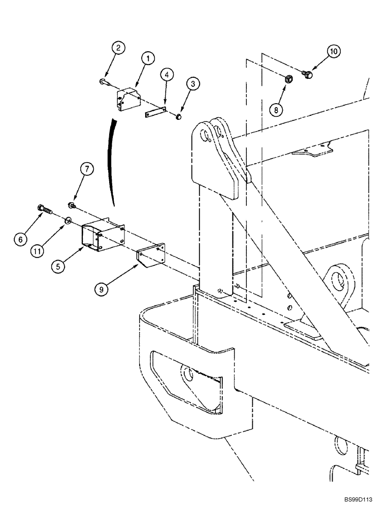 Схема запчастей Case 686G - (4-14) - BACKUP ALARM, ALARM AND PLATE HAS TWO MOUNTING HOLES, ALARM (04) - ELECTRICAL SYSTEMS