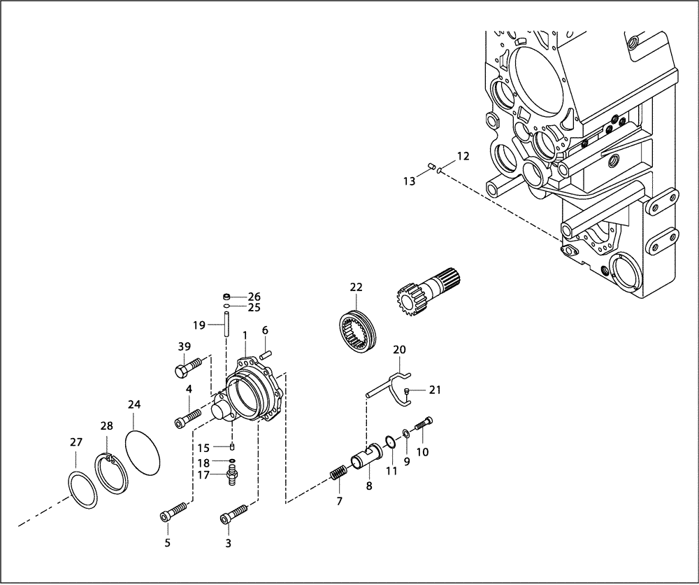 Схема запчастей Case 330B - (18A00000975[001]) - OUTPUT YOKE (87515052) (03) - Converter / Transmission