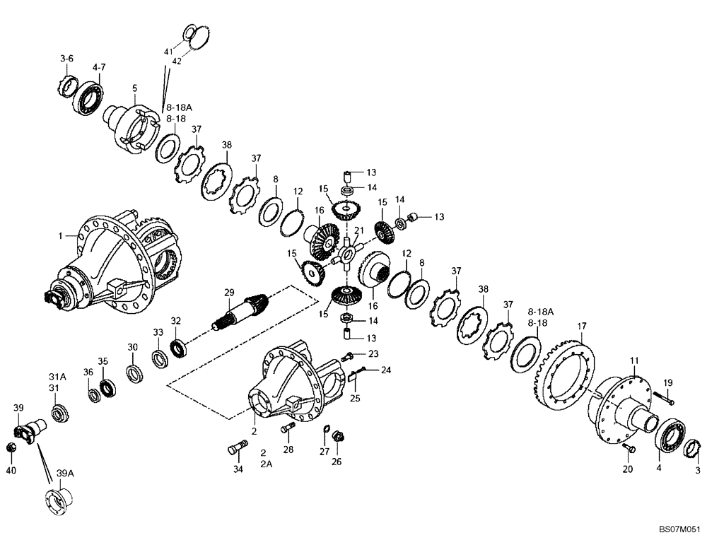 Схема запчастей Case 327B - (33A00000726[001]) - DIFFERENTIAL, REAR AXLE (8998340142) (11) - AXLES/WHEELS