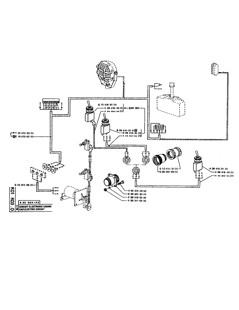 Схема запчастей Case 160CL - (246) - CAB ELECTRIC CIRCUIT (06) - ELECTRICAL SYSTEMS