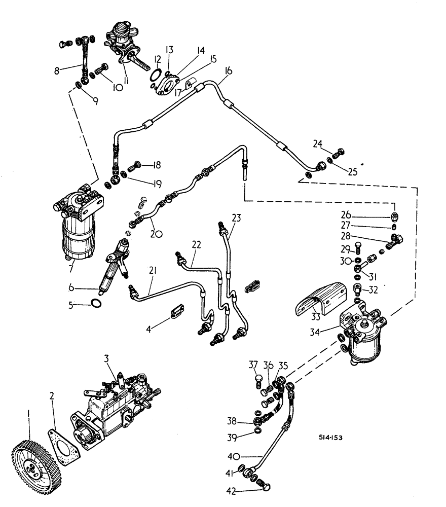 Схема запчастей Case 3400 - (119) - FUEL INJECTION PUMP (10) - ENGINE