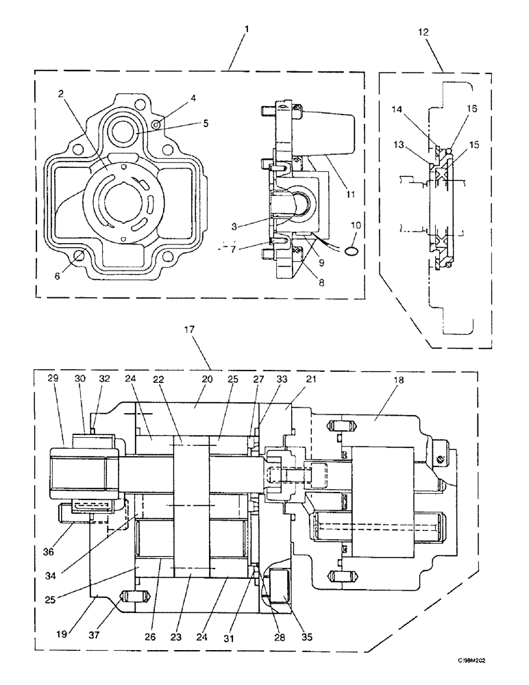 Схема запчастей Case 9007B - (8-066) - HYDRAULIC PUMP (08) - HYDRAULICS