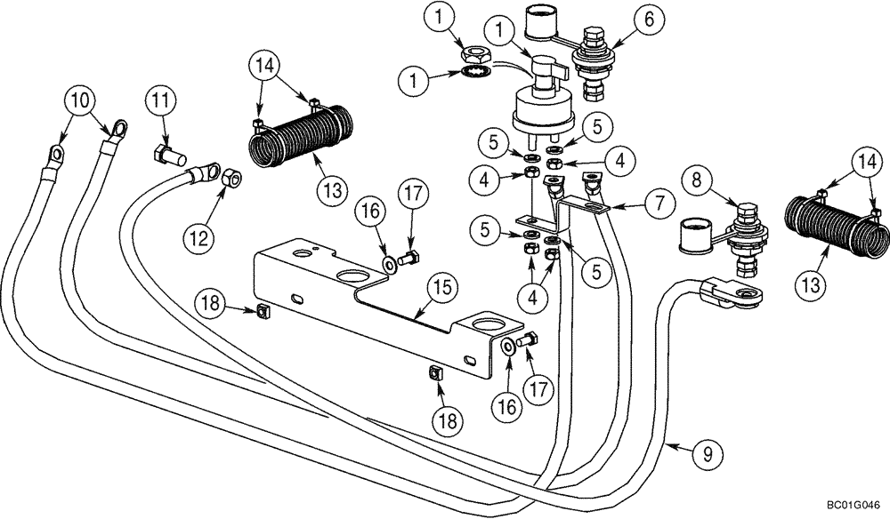 Схема запчастей Case 70XT - (04-05) - BATTERY - DISCONNECT SWITCH AND JUMP START (04) - ELECTRICAL SYSTEMS