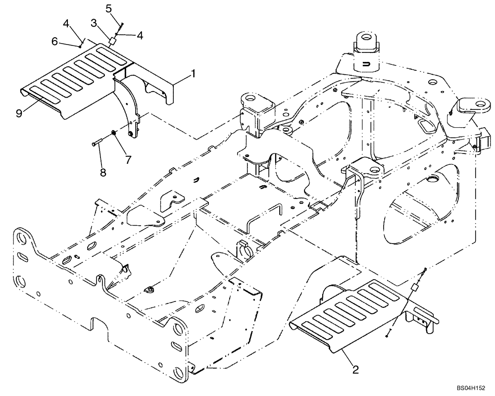 Схема запчастей Case 521D - (09-19A) - FENDERS, REAR - IF USED (09) - CHASSIS