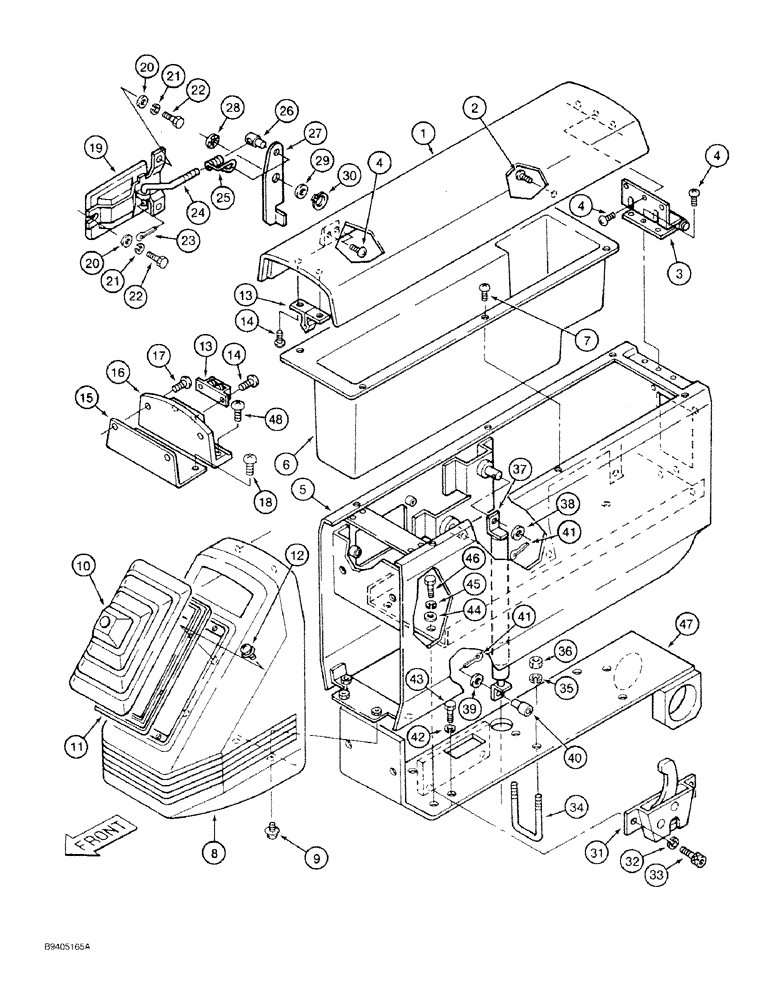 Схема запчастей Case 9030 - (9-28) - LEFT-HAND CONTROL CONSOLE AND LINKAGE, COVER TO PLATFORM (09) - CHASSIS