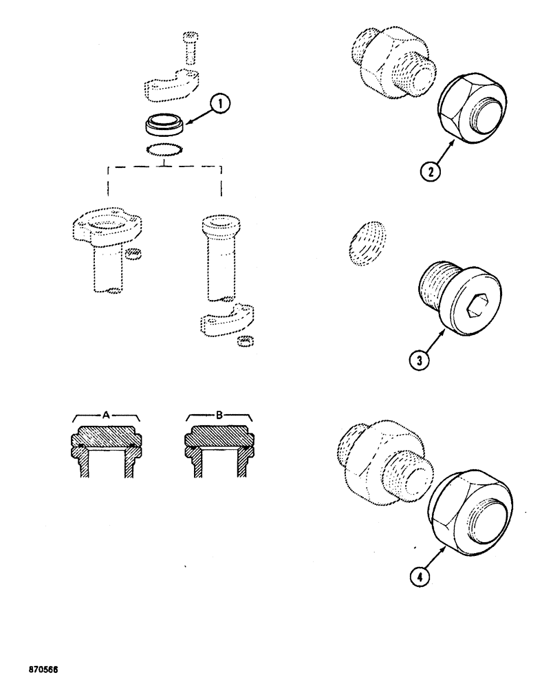 Схема запчастей Case 688 - (9-116) - HOSE AND TUBE CAPS AND PLUGS (09) - CHASSIS