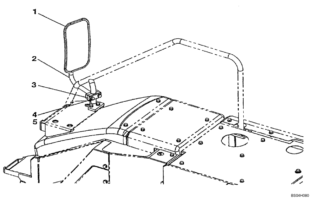 Схема запчастей Case CX80 - (09-39) - MIRROR, REAR VIEW - RIGHT HAND (09) - CHASSIS/ATTACHMENTS