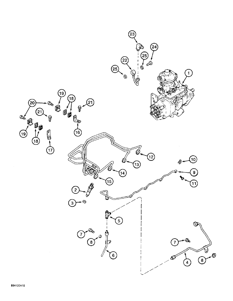 Схема запчастей Case 9010B - (3-012) - FUEL INJECTION SYSTEM, 4TA-390 ENGINE, PRIOR TO P.I.N. DAC01#2001 (03) - FUEL SYSTEM