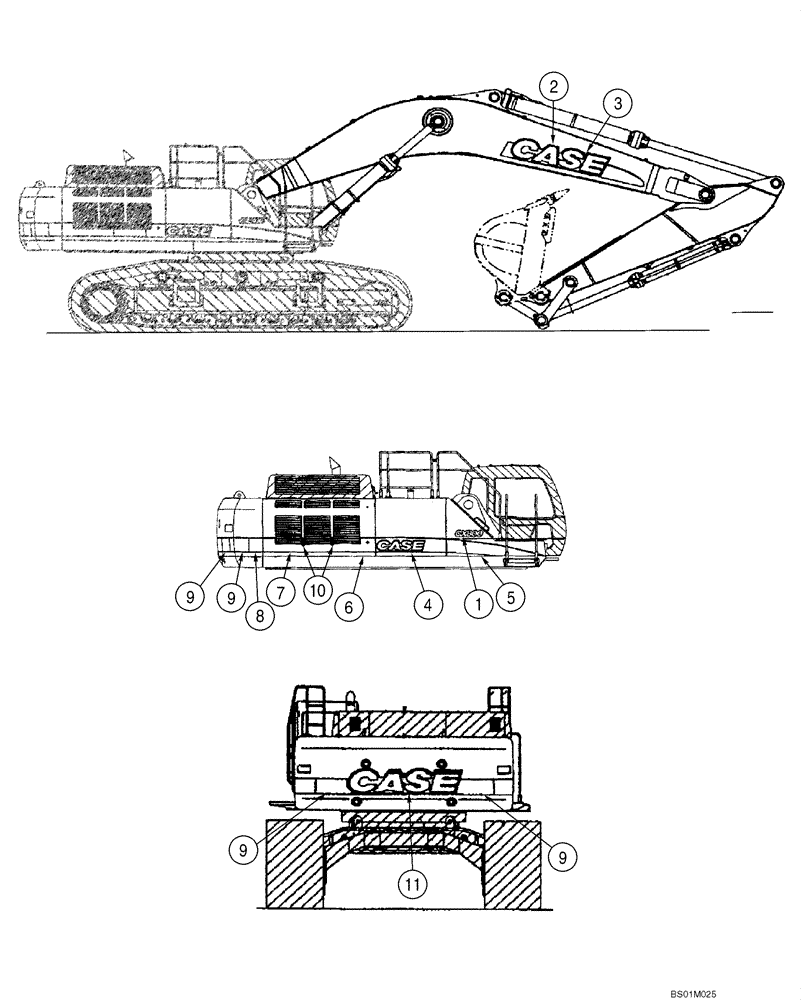 Схема запчастей Case CX800 - (09-60) - DECALS (09) - CHASSIS