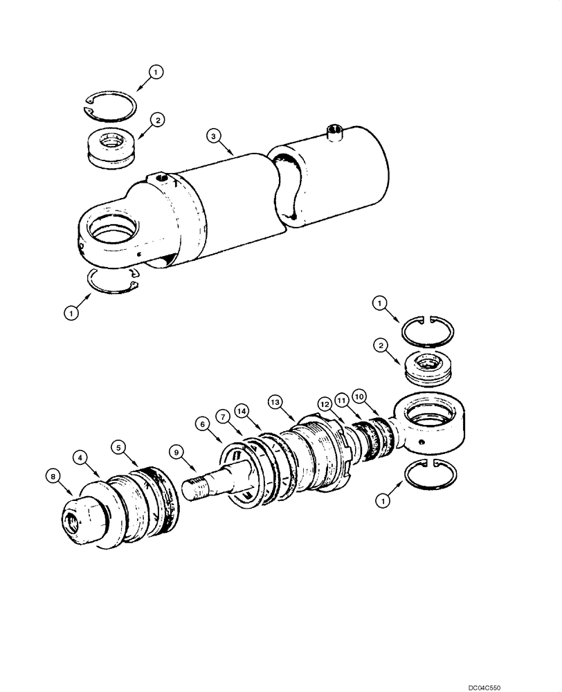 Схема запчастей Case 845 - (08.53[00]) - CYLINDER - BLADE TILT (08) - HYDRAULICS