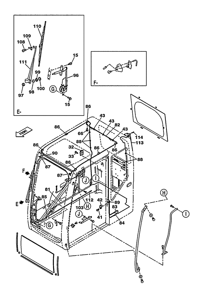 Схема запчастей Case CX250C - (04-005[00]) - CAB - ELECTRICAL CIRCUIT (04) - ELECTRICAL SYSTEMS