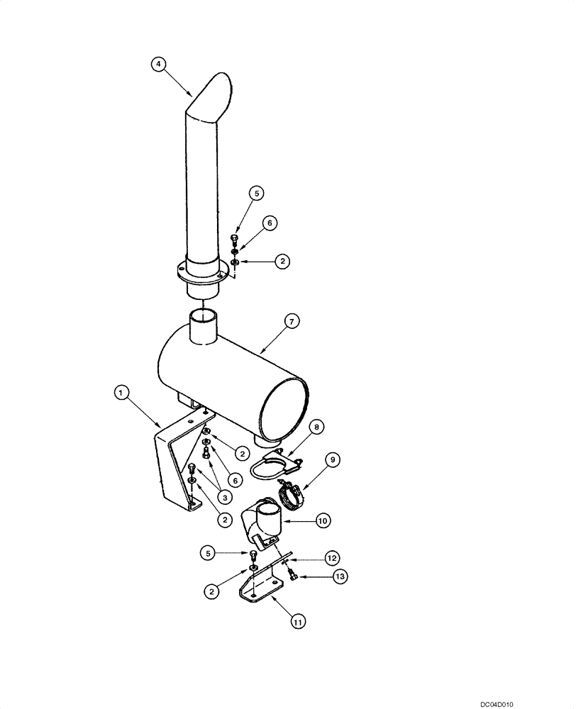 Схема запчастей Case 885 - (02.10[00]) - MUFFLER AND EXHAUST SYSTEM (02) - ENGINE