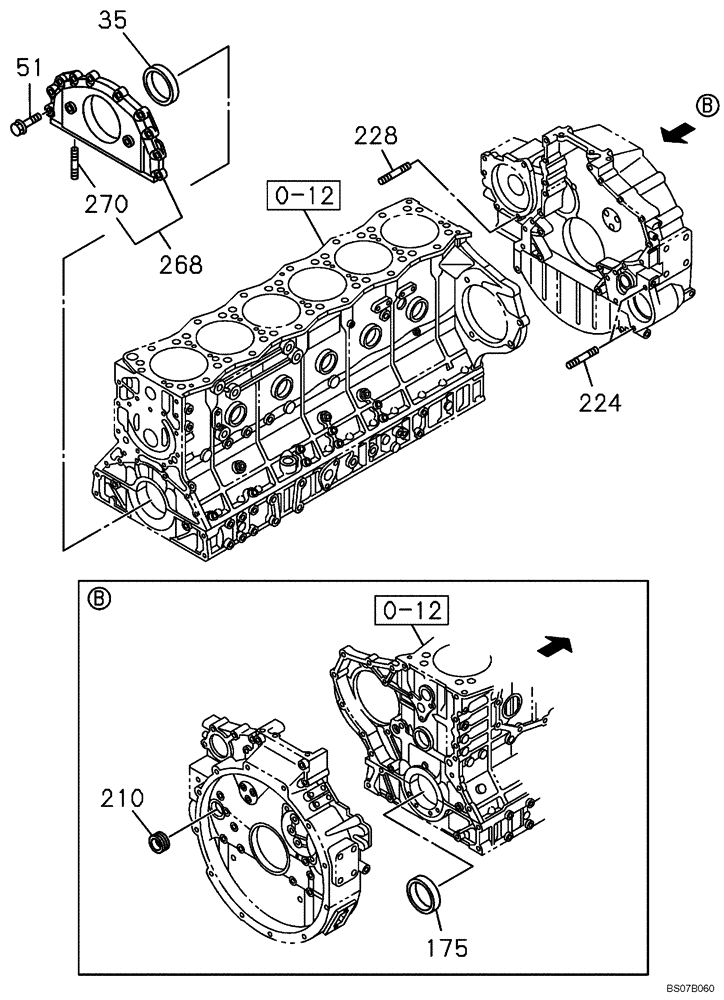 Схема запчастей Case CX460 - (02-19) - ENGINE FLYWHEEL HOUSING (02) - ENGINE